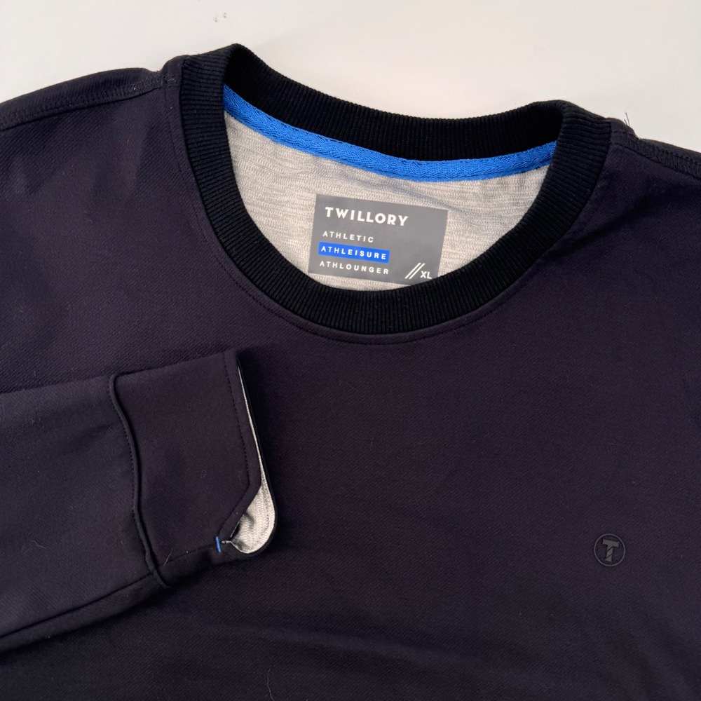 Twillory Athleisure Athlounger Men XL Navy Blue Crewneck Sweatshirt Long Sleeve